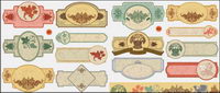 Classique vecteur tiquette documents iconographiques -2