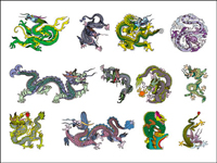 Dragon chinois classique Vector matriel de 8