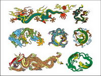 Dragon chinois Vector classique de dix