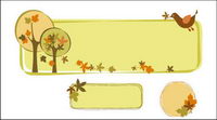 Vector arbres thme boîte de dcoration