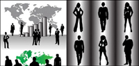 La gente de negocios vector silueta de material
