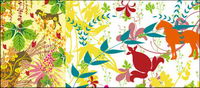 Profusin plantas y animales silueta vector de material