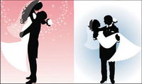 Les gens Vector mariage silhouette