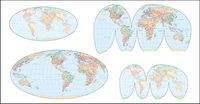 Vector carte du monde des diffrents