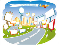 Cute Cartoon scne vecteur urbain
