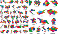 Colorful matriau carte vectorielle silhouette de -2