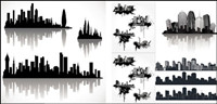 {silhouette urbaine fraîche} matriel vecteur