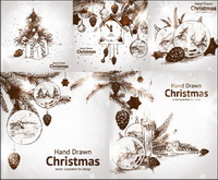 Peinte  la main dcorations de Noël Vector style
