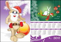 2011 Anne du vecteur Calendrier Rabbit