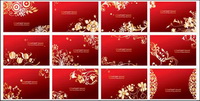 Motif rouge vecteur cartes