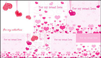 belle romantique Saint Valentin matriels de voeux cartes vectorielles
