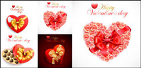 Saint Valentin romantique en forme de cœur matriel vecteur boîte cadeau