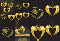 Or Vecteur pendentif en forme de coeur