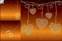 Vecteur collier pendentif coeur