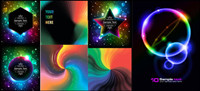 Efectos de halo de colores brillantes - Vector