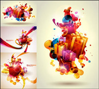 Color cadeaux de Noël Vector
