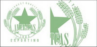 Le bl vert badges vecteur