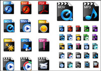 Icônes des formats vido populaires exquis - Vector