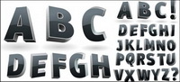 Trois dimensions alphabet vecteur