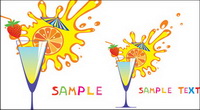 Bande dessine de verre et de jus de fruits haut 04 - Vector