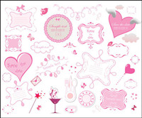 Rose lments romantiques - matriel vecteur