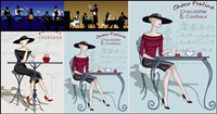 La Belle et la silhouette de personnage de bande dessine - Vector