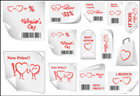 Da de las etiquetas de promocin de San Valentn - Vector