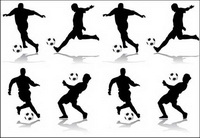 4 Action de football chiffres silhouette Vector