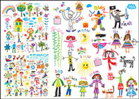 Illustrations vectorielles pour les enfants de bonne humeur