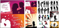 Romantique silhouette vecteur amant