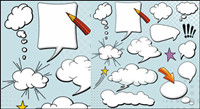 Cartoon style de dialogue couche de champignons cloud 04 - matriel vecteur