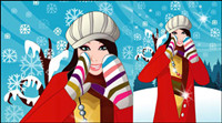 Hiver femme vecteur 6