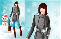 invierno mujer vector 5