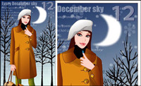 Hiver femme vecteur 4