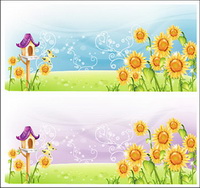 Paysages de tournesol Vector