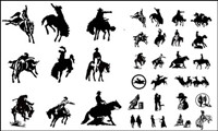 Noir et blanc sries de cow-boy image 2 matriel vecteur