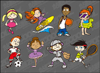 Cartoon Sport caractre matriel vecteur