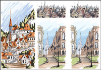 Vecteur bâtiment peint