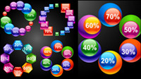 Icon button material 02-- vector material