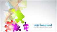 Colorful puzzle de -3 vecteur de fond du matriel
