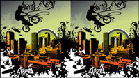 Evolution des lments avec 01 silhouette urbaine - vecteur