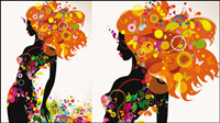 Silueta de la belleza de moda 02 - vector