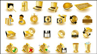 Oro comn Icono de ordenador 01 - vector