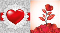Saint Valentin romantique en forme de coeur lments - vecteur matriel