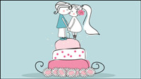 Cartoon-Stil Hochzeit Elemente 02 - Vektor Material