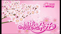 Printemps rose - Fleurs de pchers drapeaux suspendus