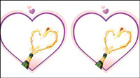 En forma de corazn champagne material de vectores -2
