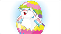 Lapin de dessin anim et les œufs 02 - vecteur