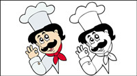 Personnages de dessins anims de chef 06 - vecteur