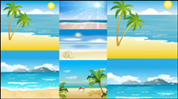 Cartoon balnaire paysages - vecteur
